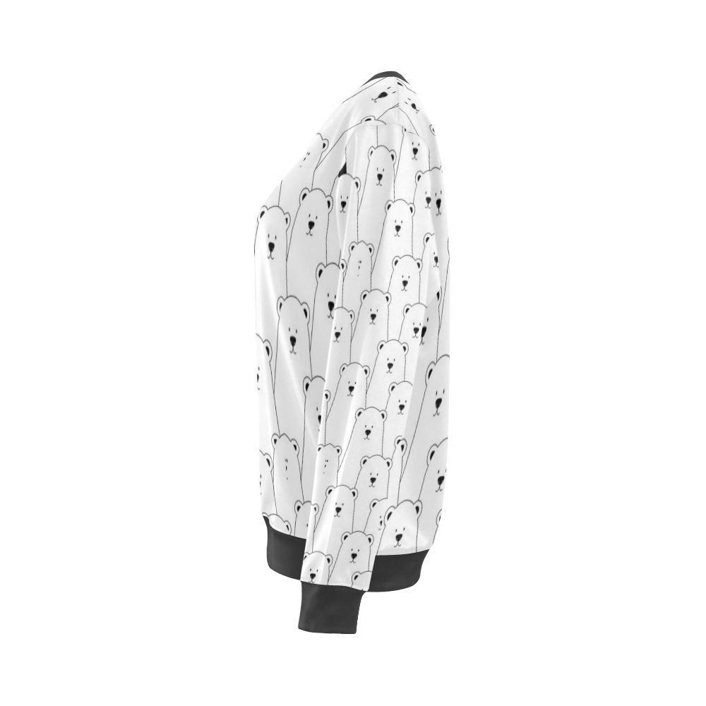 Polar Bear Panda Pattern Print Women's Sweatshirt-grizzshop