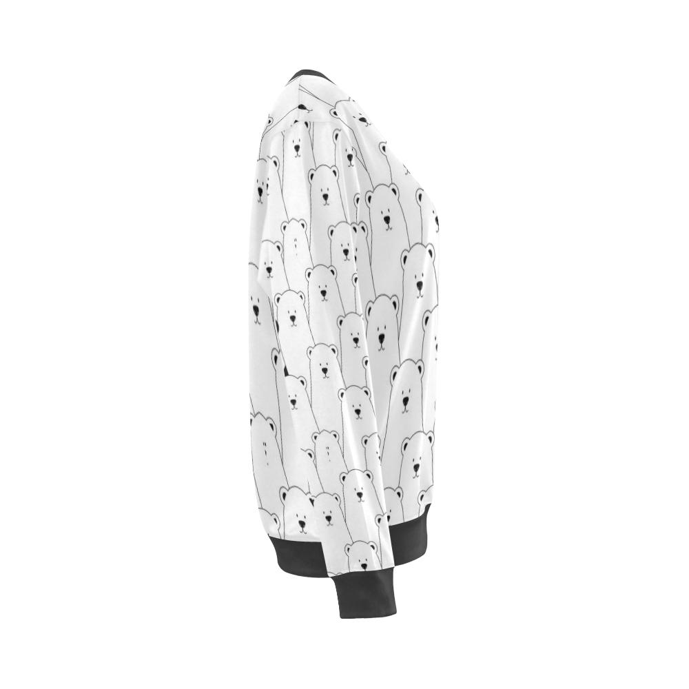 Polar Bear Panda Pattern Print Women's Sweatshirt-grizzshop