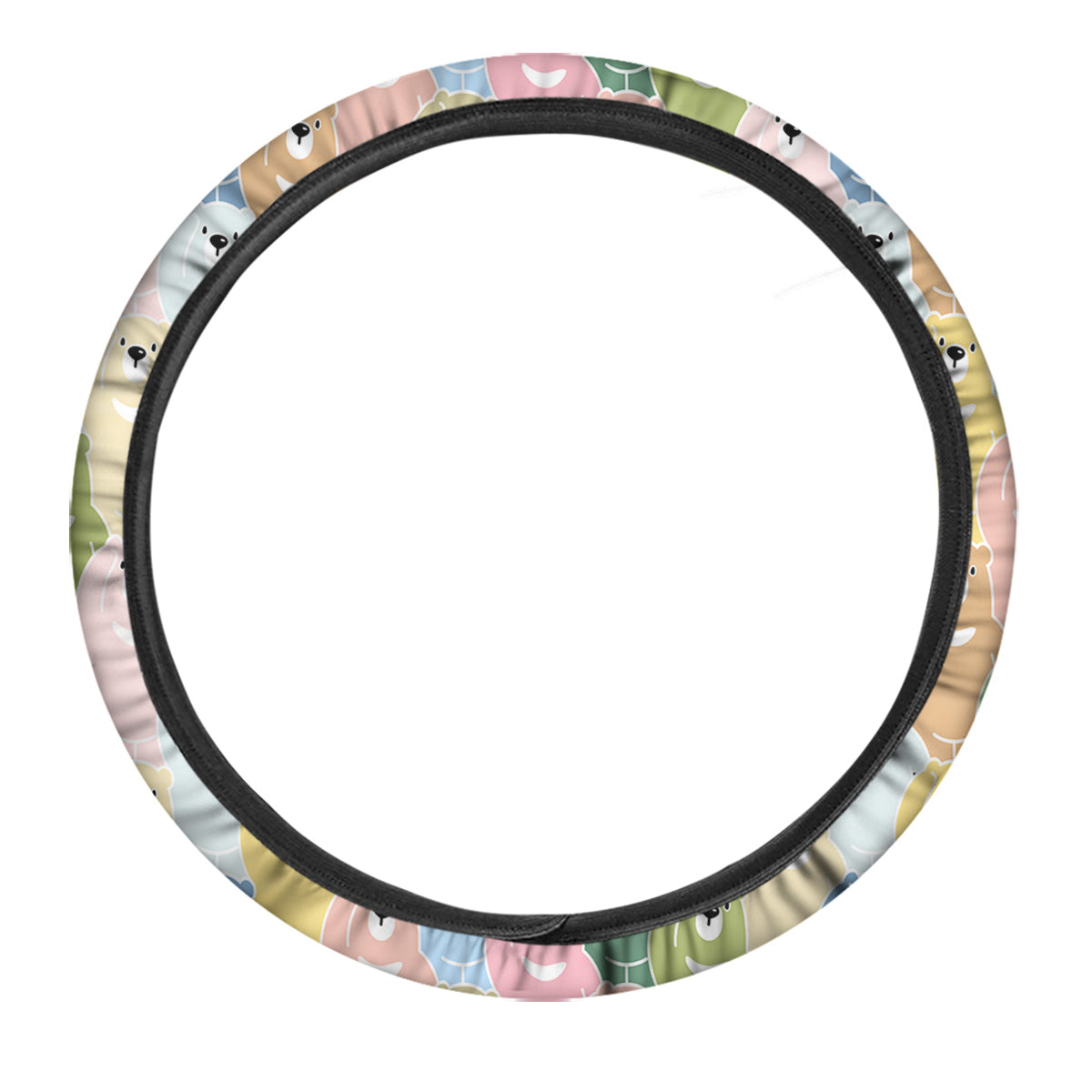 Polar Bear Pastel Print Pattern Car Steering Wheel Cover-grizzshop