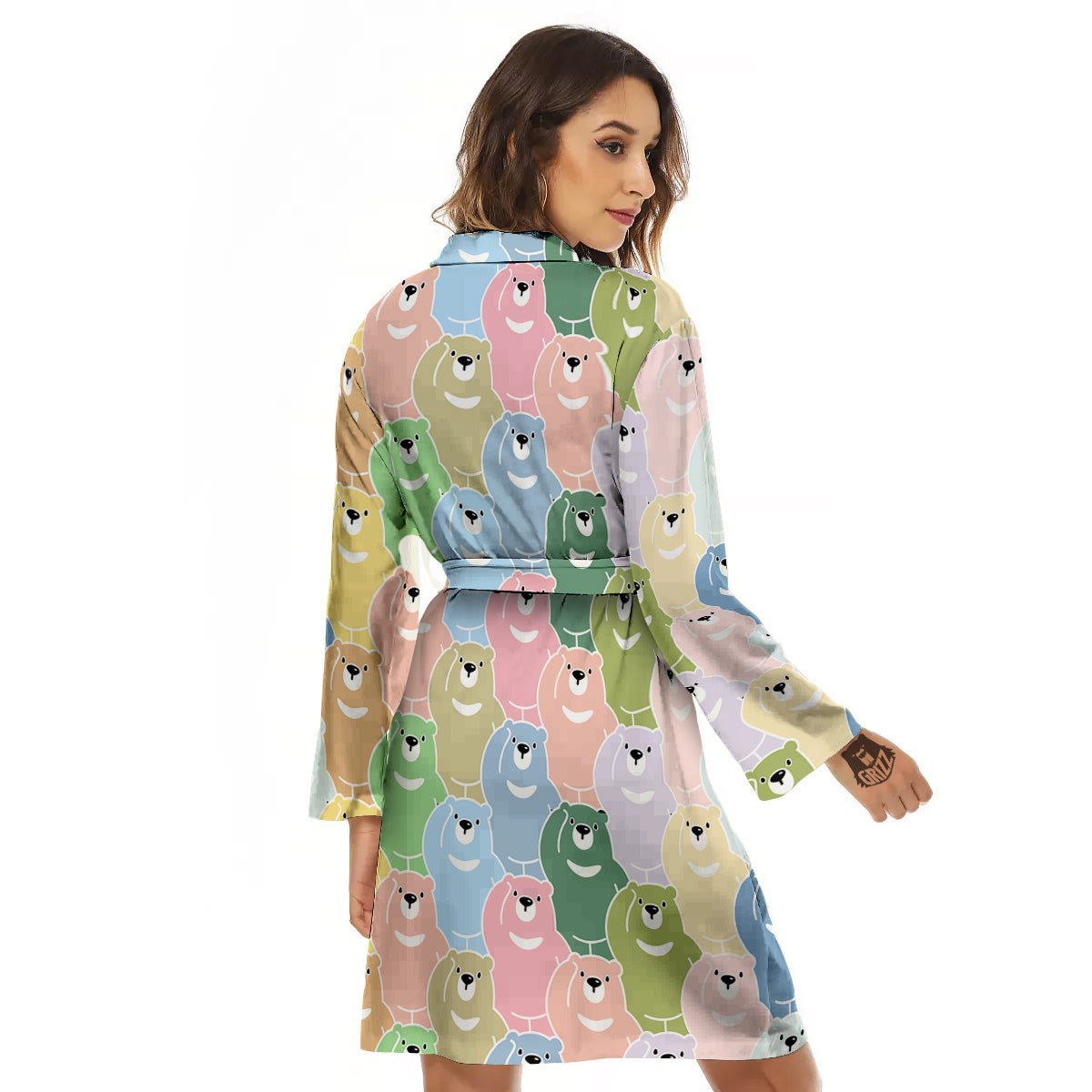 Polar Bear Pastel Print Pattern Women's Robe-grizzshop