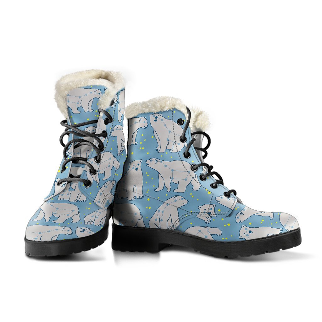 Polar Bear Pattern Print Comfy Winter Boots-grizzshop