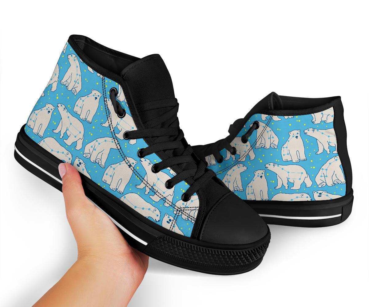 Polar Bear Pattern Print Men Women's High Top Shoes-grizzshop