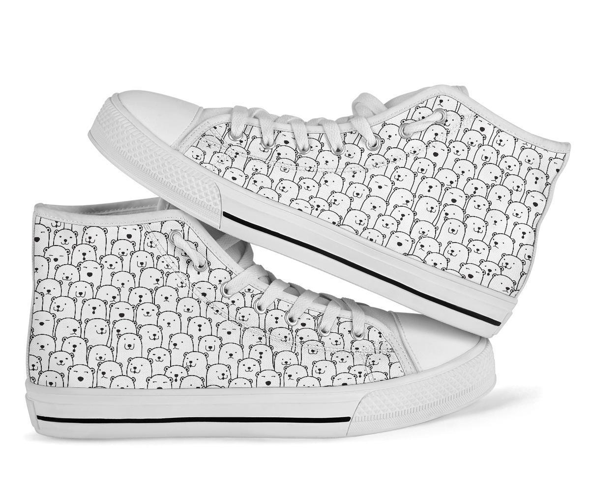 Polar Bear Print Pattern Men Women's High Top Shoes-grizzshop