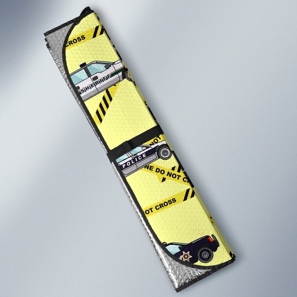 Police Car Pattern Print Car Sun Shade-grizzshop