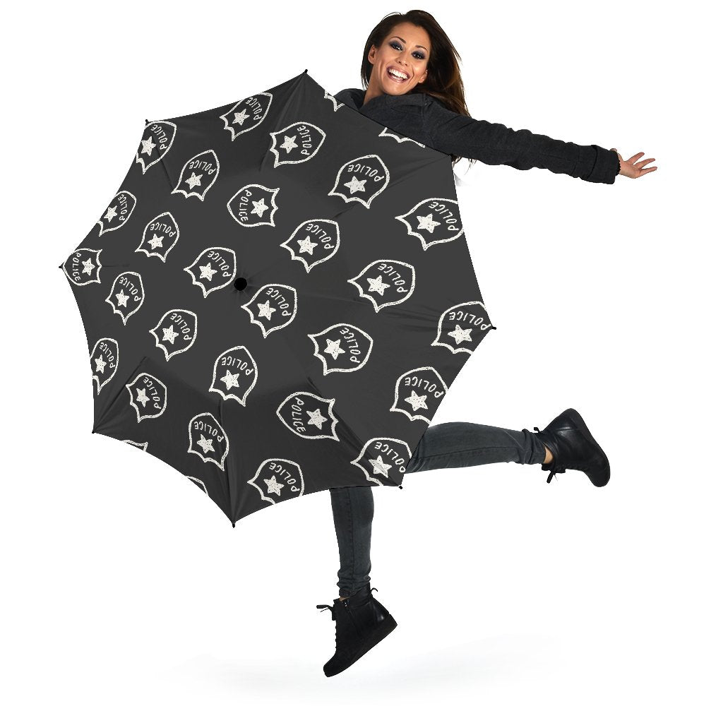 Police Pattern Print Automatic Foldable Umbrella-grizzshop
