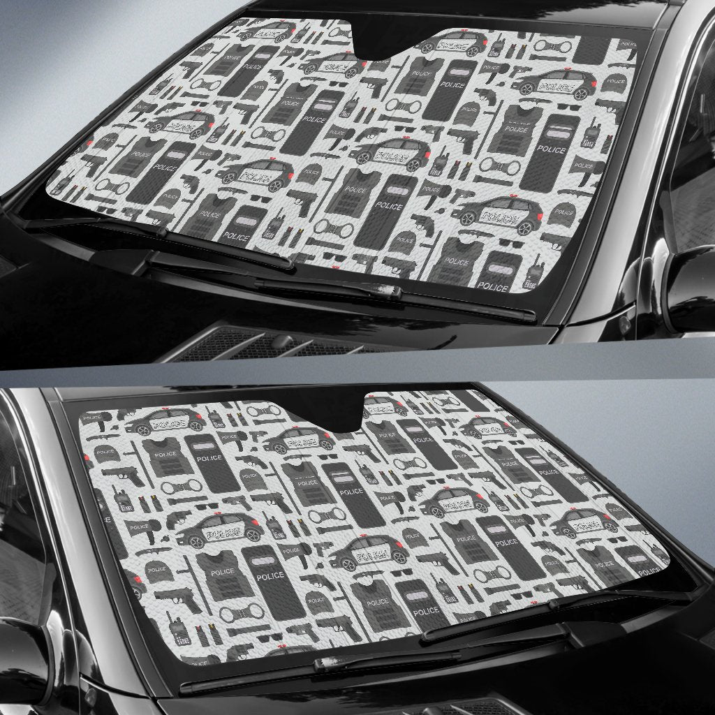 Police Print Pattern Car Sun Shade-grizzshop