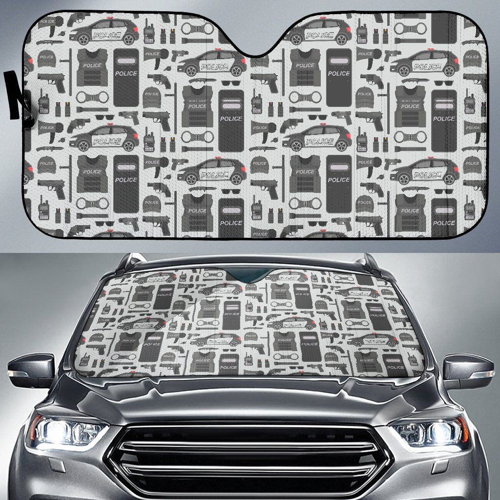 Police Print Pattern Car Sun Shade-grizzshop