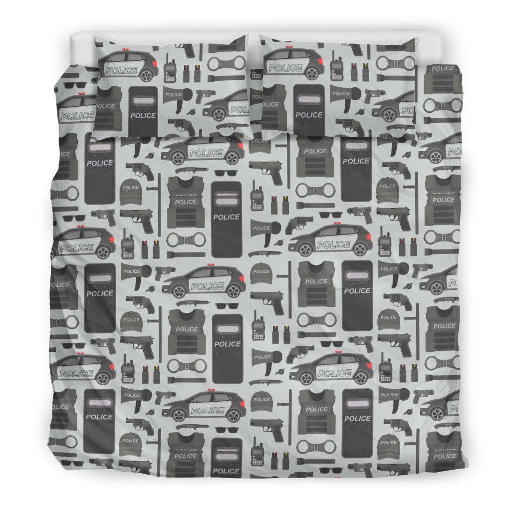 Police Print Pattern Duvet Cover Bedding Set-grizzshop