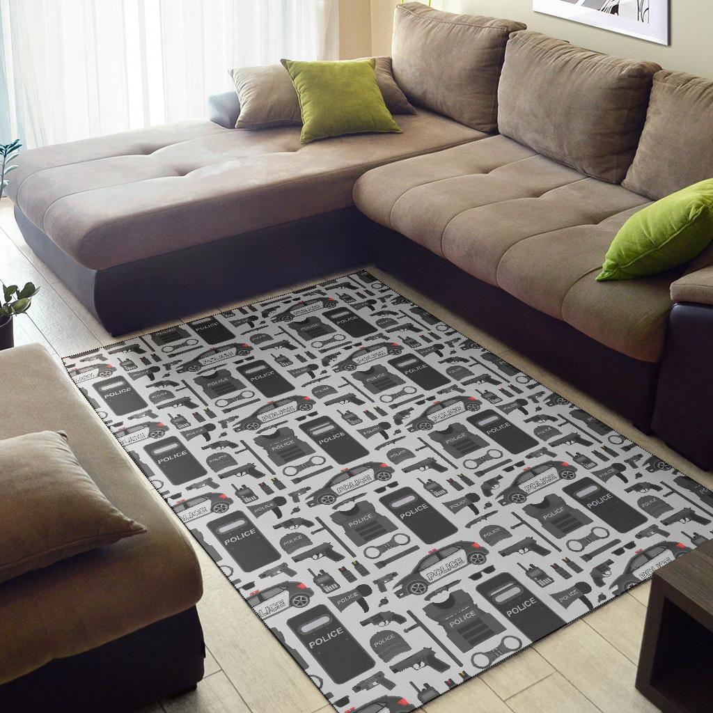 Police Print Pattern Floor Mat-grizzshop
