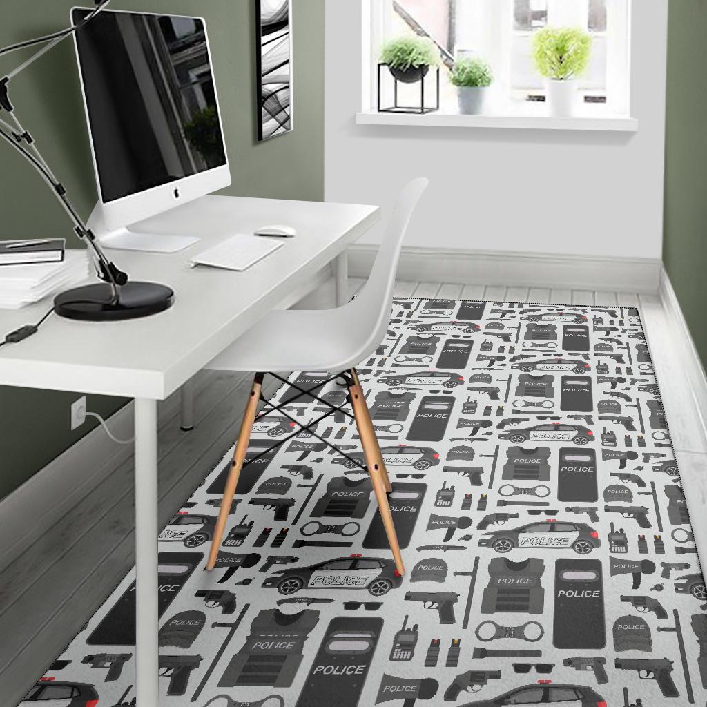 Police Print Pattern Floor Mat-grizzshop