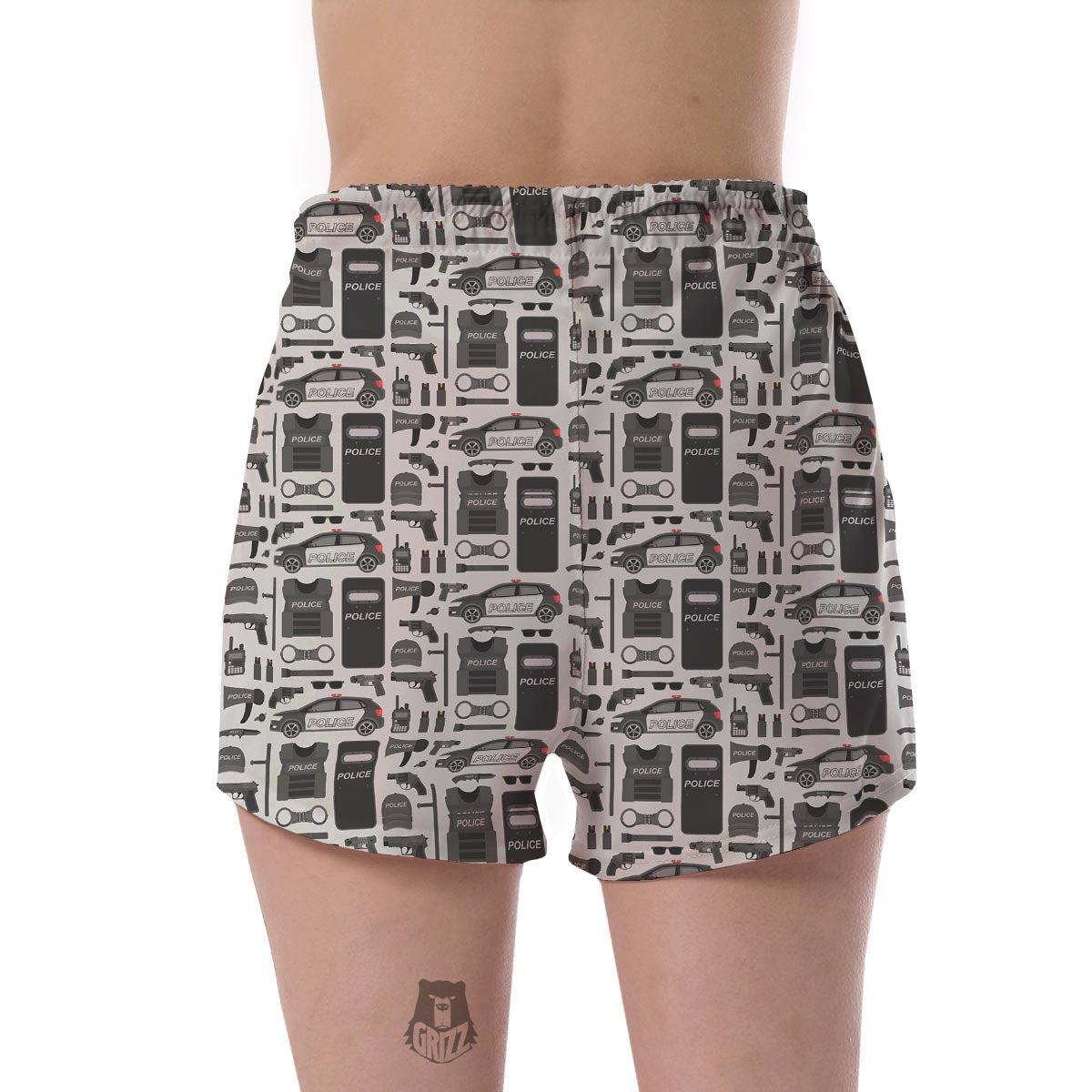 Police Print Pattern Women's Shorts-grizzshop