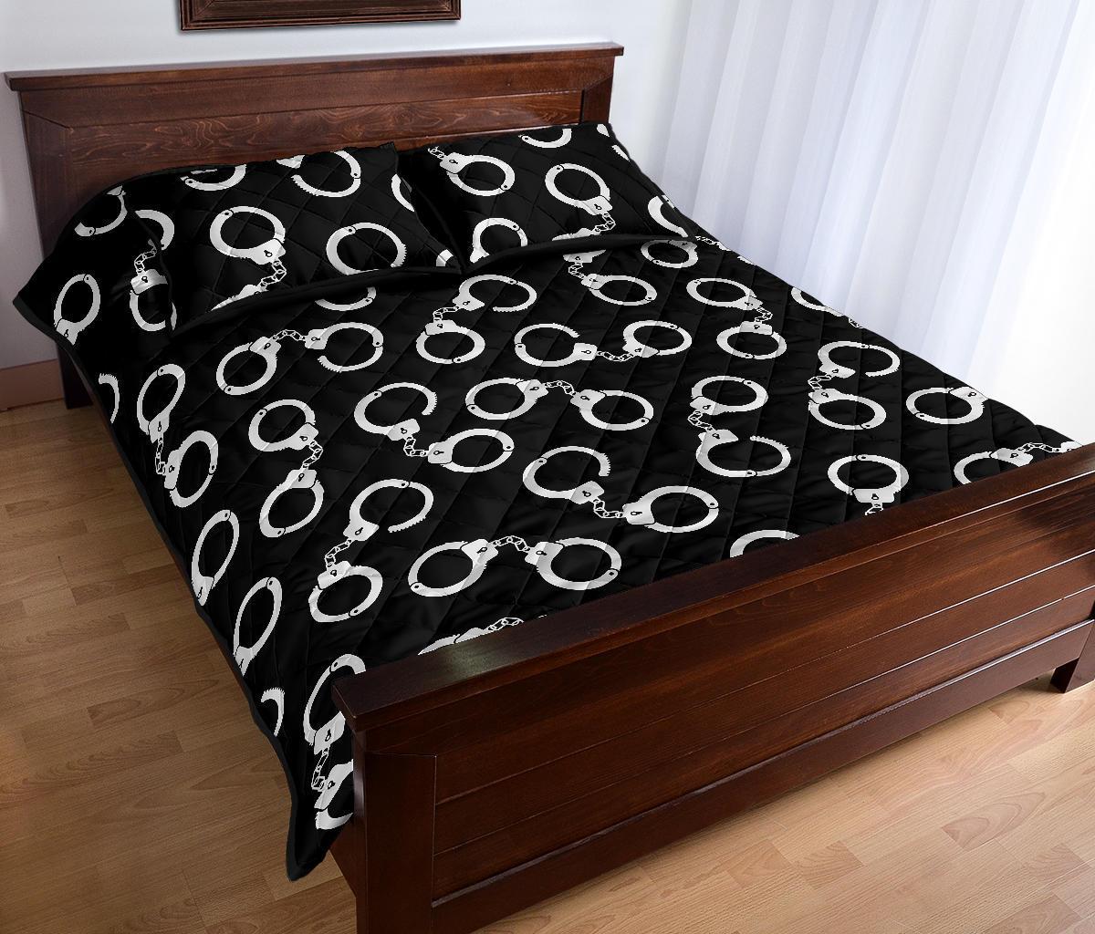 Police Shackle Pattern Print Bed Set Quilt-grizzshop