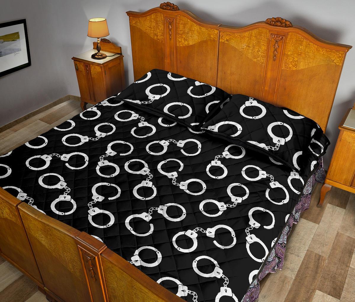 Police Shackle Pattern Print Bed Set Quilt-grizzshop