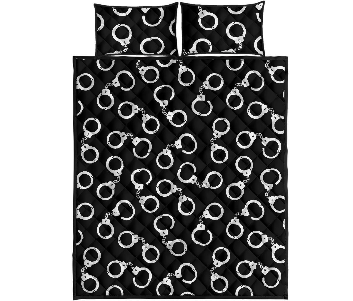 Police Shackle Pattern Print Bed Set Quilt-grizzshop