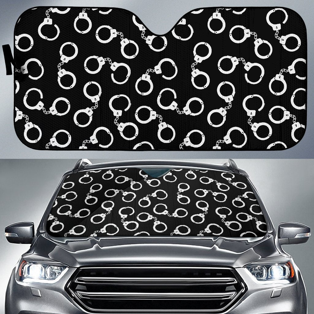 Police Shackle Pattern Print Car Sun Shade-grizzshop