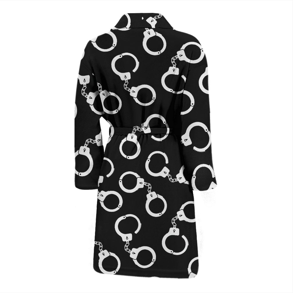 Police Shackle Pattern Print Men Long Robe-grizzshop