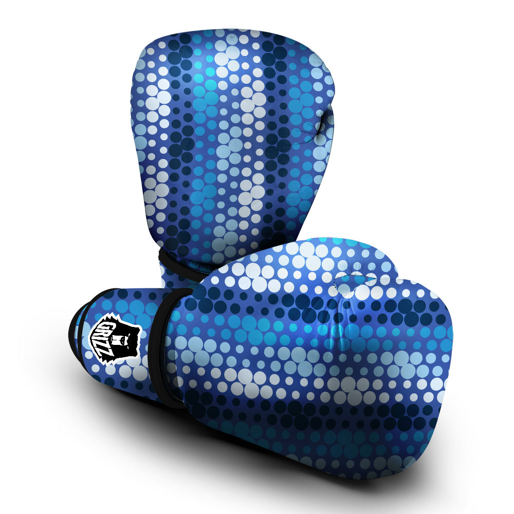 Polka Dot Blue Striped Print Pattern Boxing Gloves-grizzshop