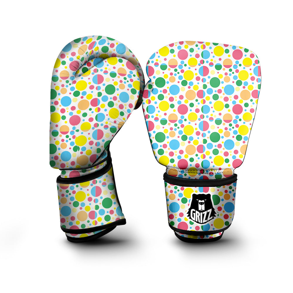 Polka Dot Colorful Print Pattern Boxing Gloves-grizzshop
