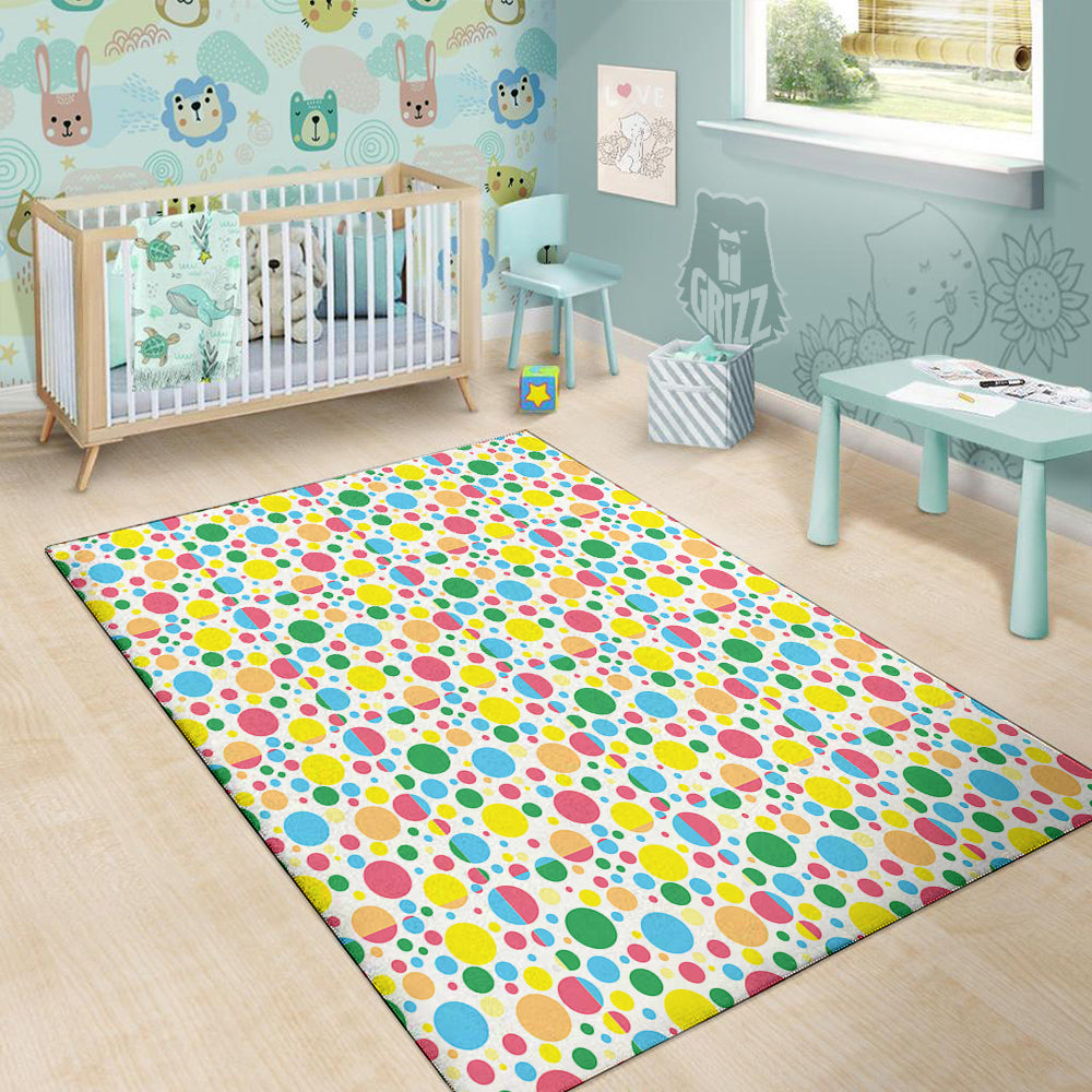 Polka Dot Colorful Print Pattern Floor Mat-grizzshop