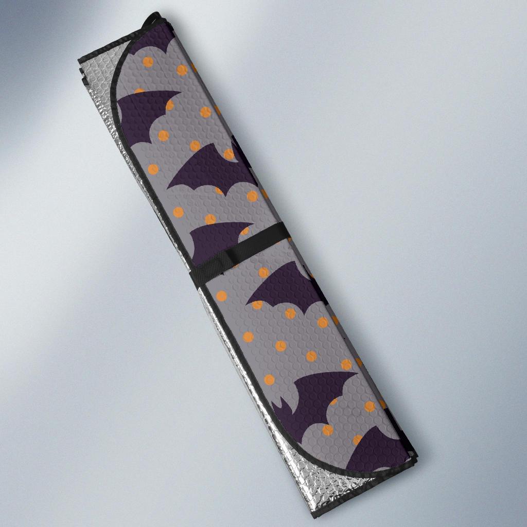 Polka Dot Halloween Bat Pattern Print Car Sun Shade-grizzshop