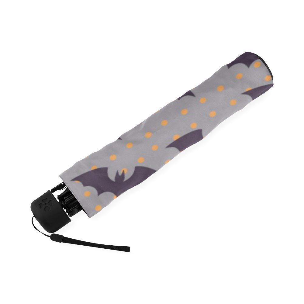 Polka Dot Halloween Bat Pattern Print Foldable Umbrella-grizzshop