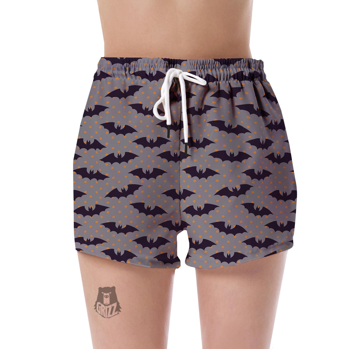 Polka Dot Halloween Bat Pattern Print Women's Shorts-grizzshop