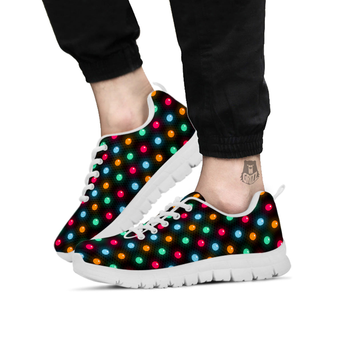 Polka Dot Light Print White Sneaker-grizzshop