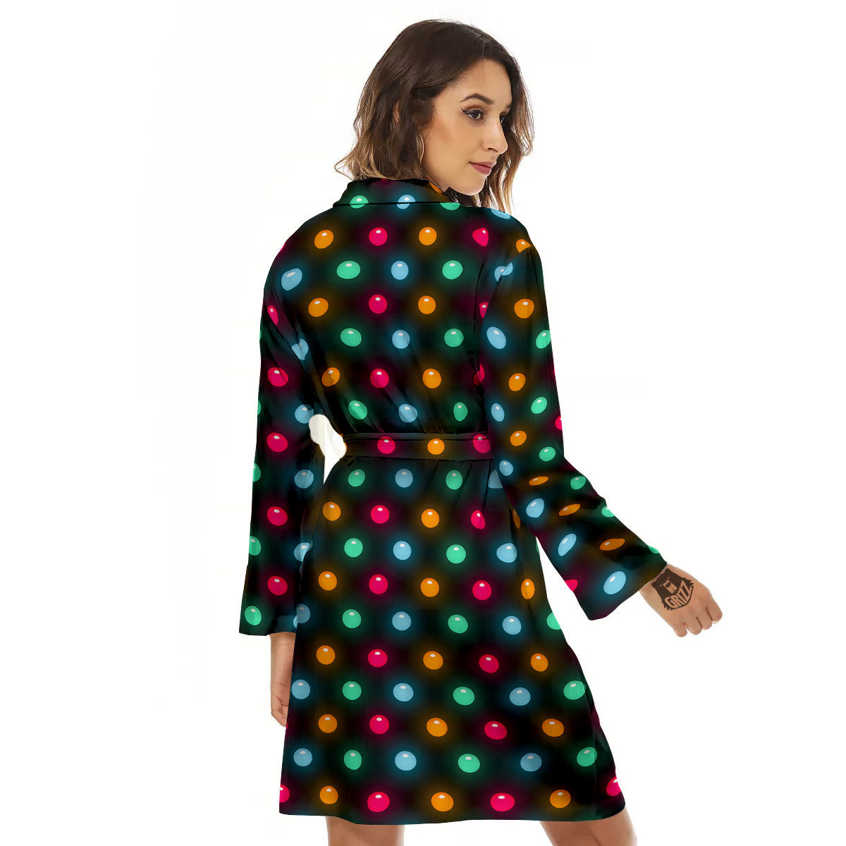 Polka Dot Light Print Women's Robe-grizzshop