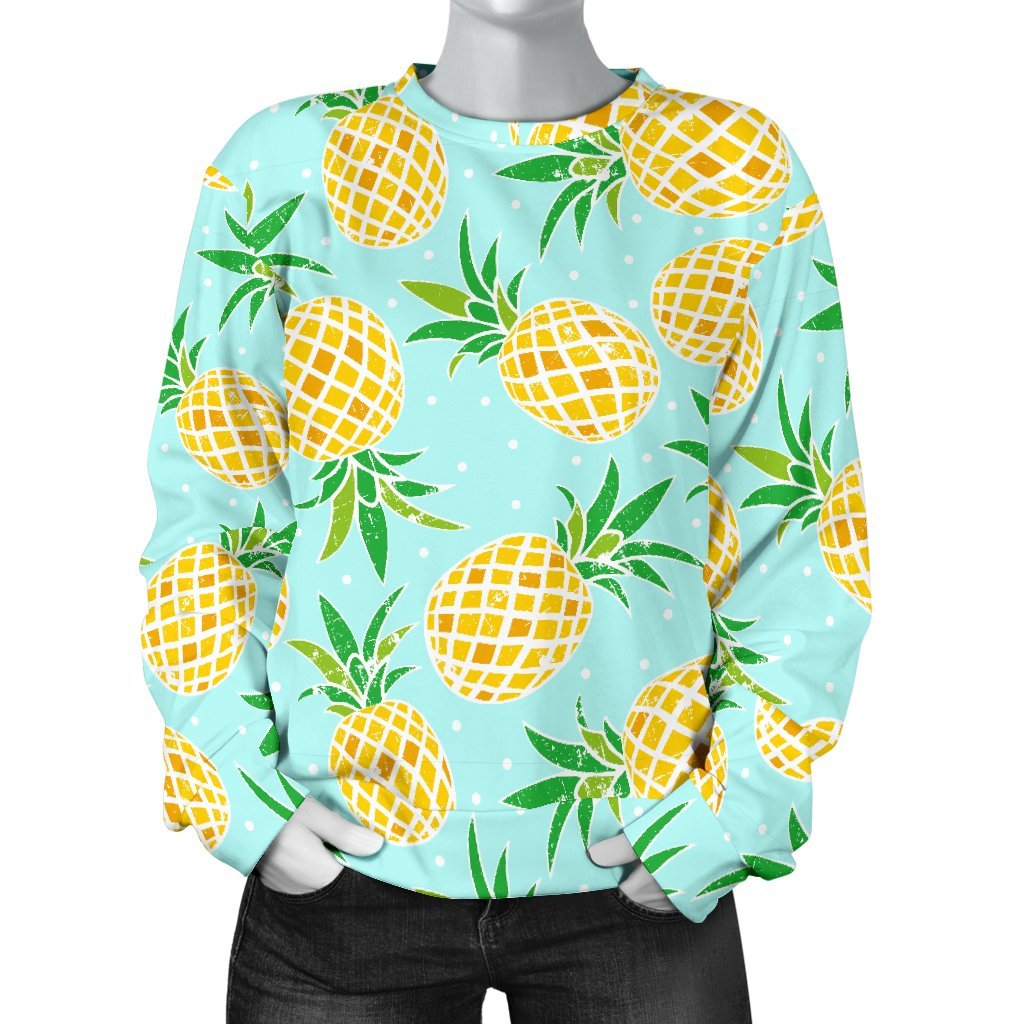 Polkadot Blue Sky Pineapple Print Sweatshirt-grizzshop