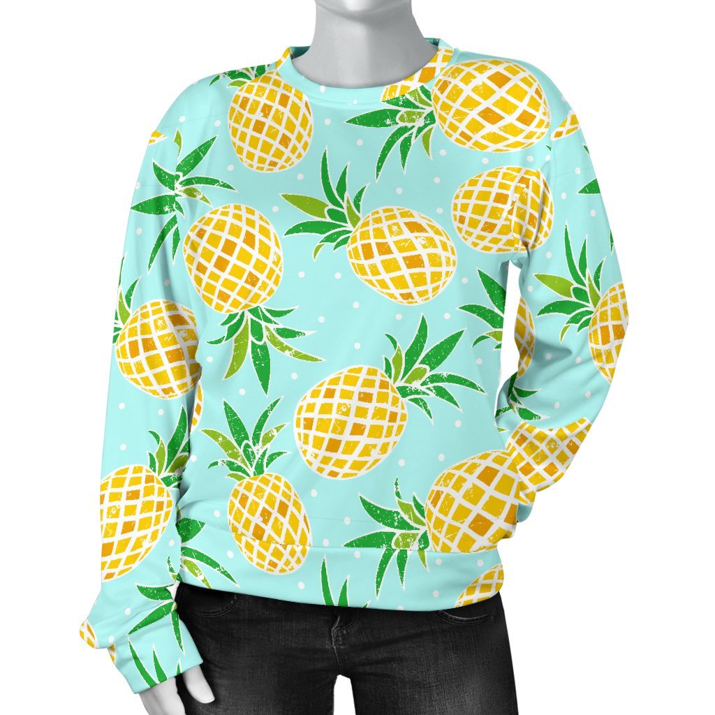 Polkadot Blue Sky Pineapple Print Sweatshirt-grizzshop