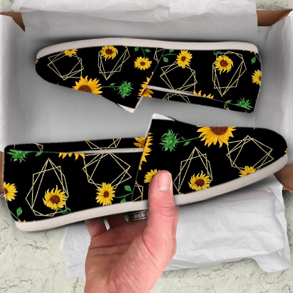 Polygonal Sunflower Canvas Shoes-grizzshop