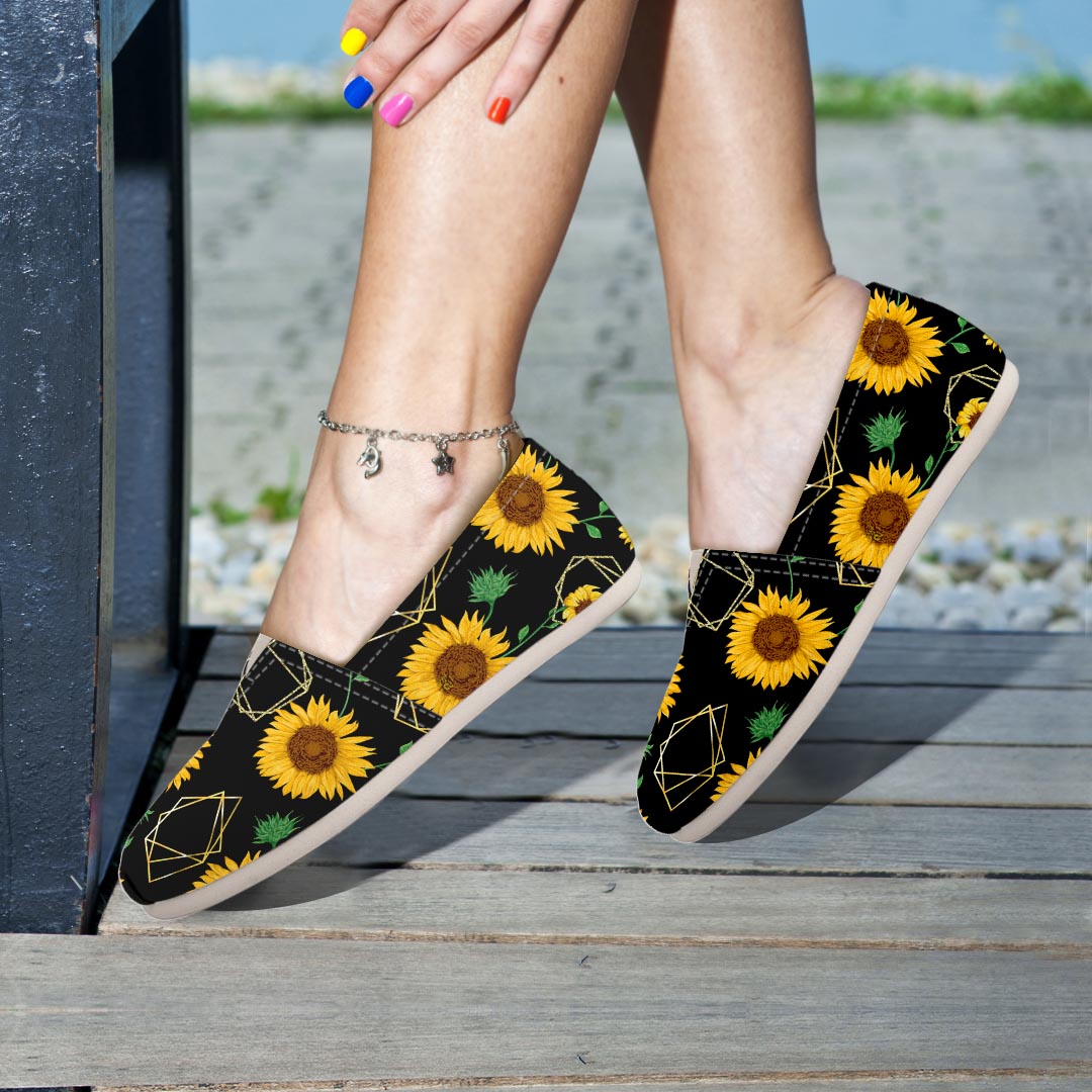 Polygonal Sunflower Canvas Shoes-grizzshop