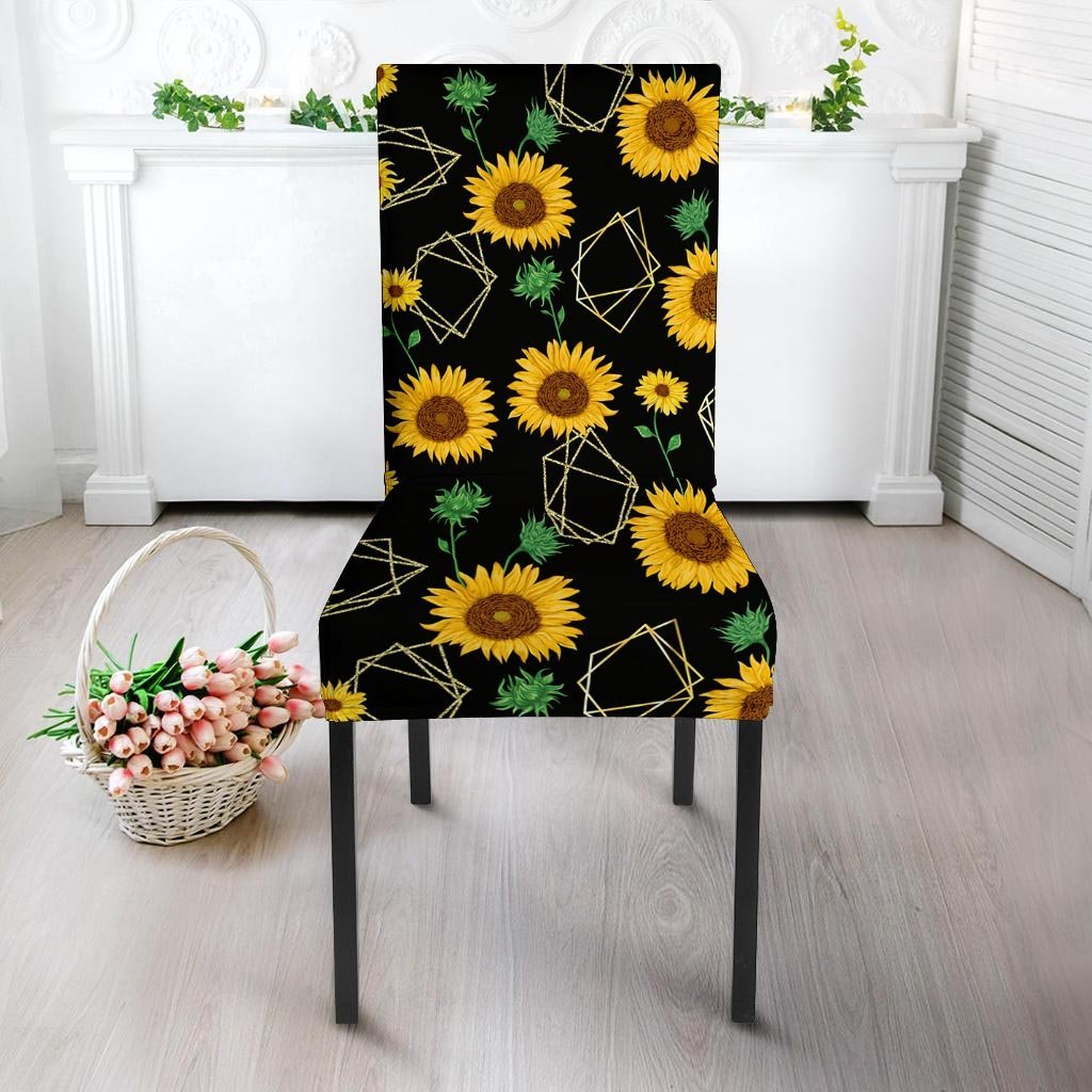 Polygonal Sunflower Chair Cover-grizzshop