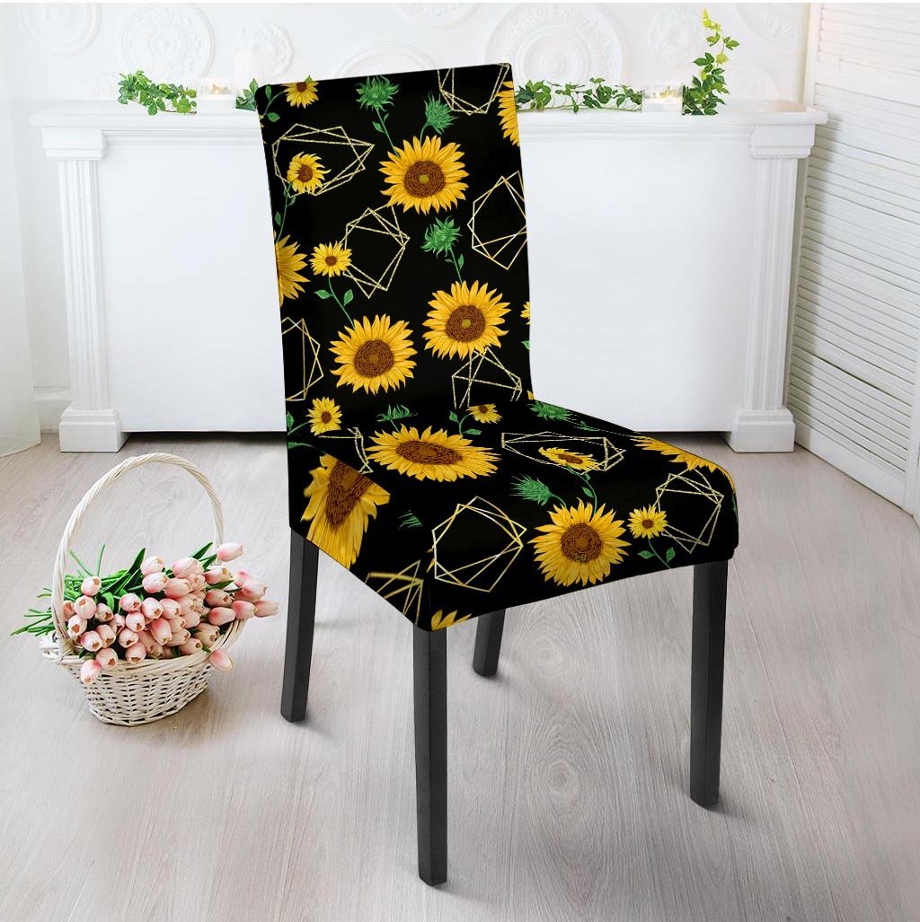 Polygonal Sunflower Chair Cover-grizzshop