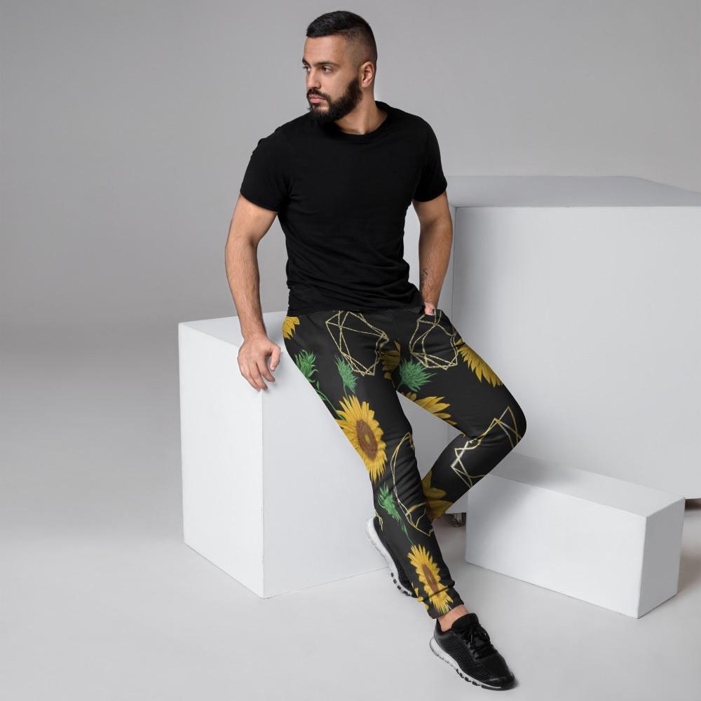 Polygonal Sunflower Men's Joggers-grizzshop