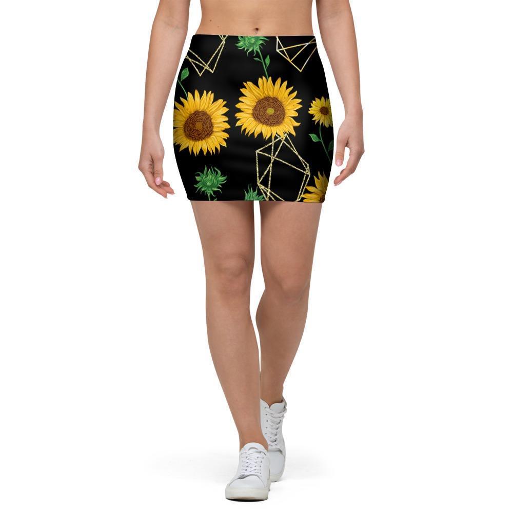 Polygonal Sunflower Mini Skirt-grizzshop