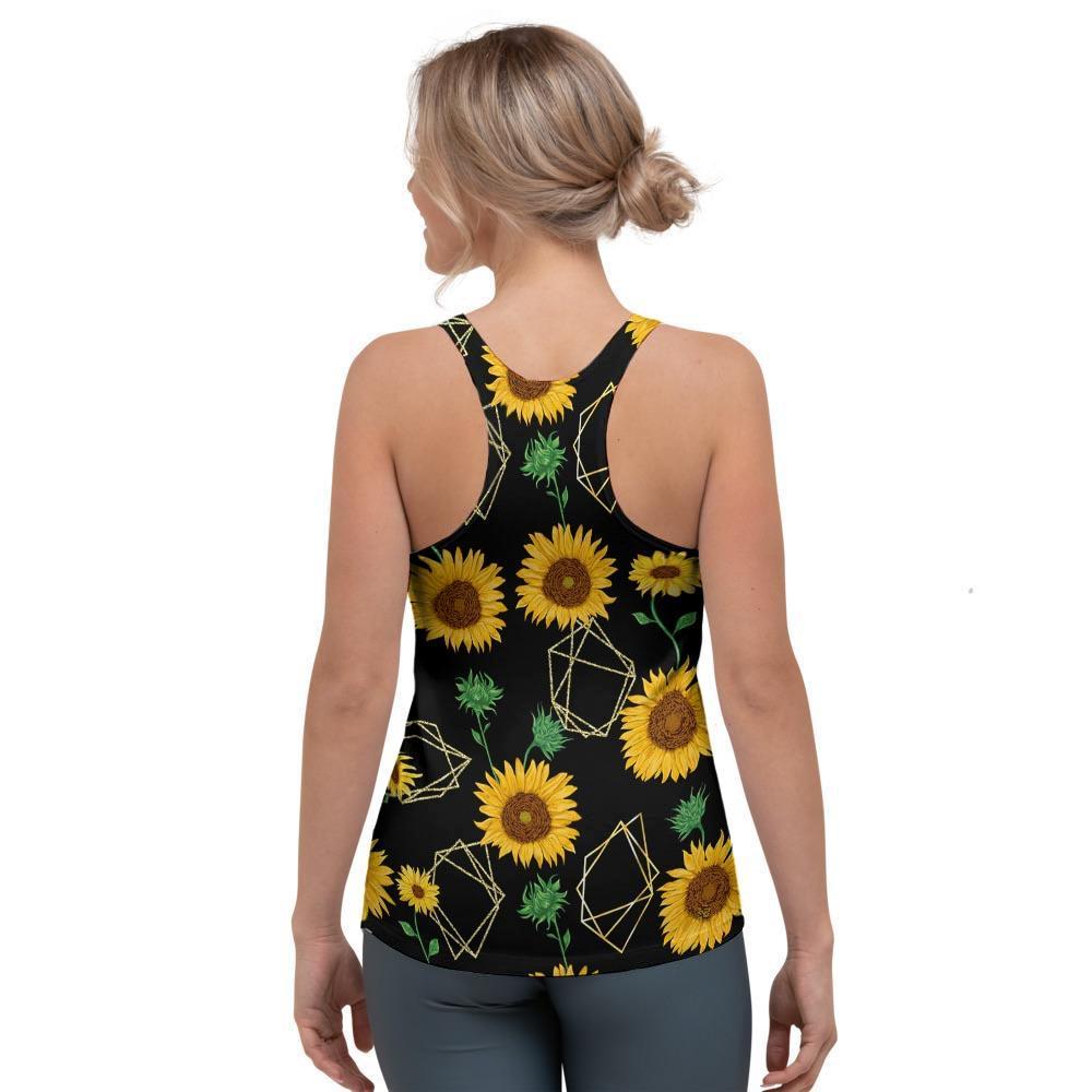 Polygonal Sunflower Women's Racerback Tank Top-grizzshop