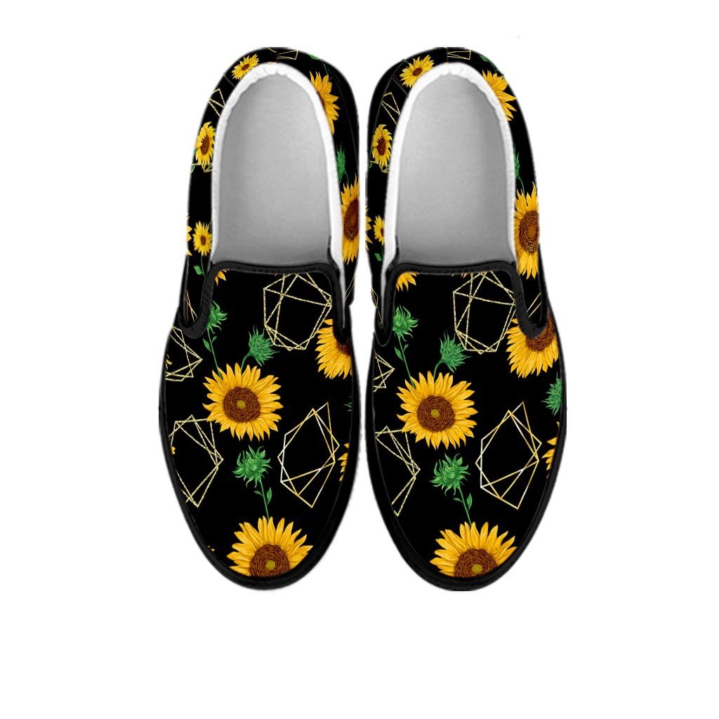 Polygonal Sunflower Women's Slip On Sneakers-grizzshop