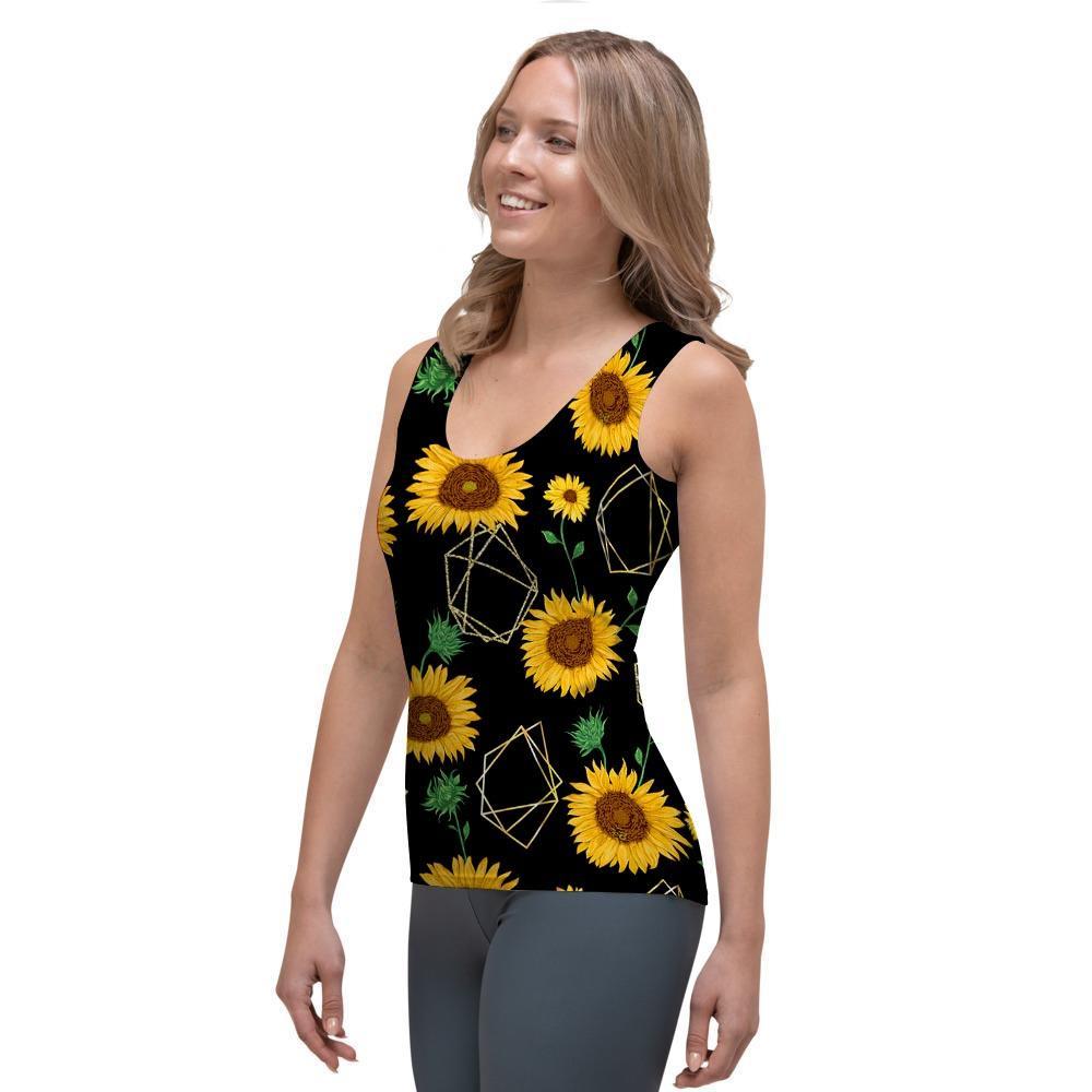 Polygonal Sunflower Women's Tank Top-grizzshop