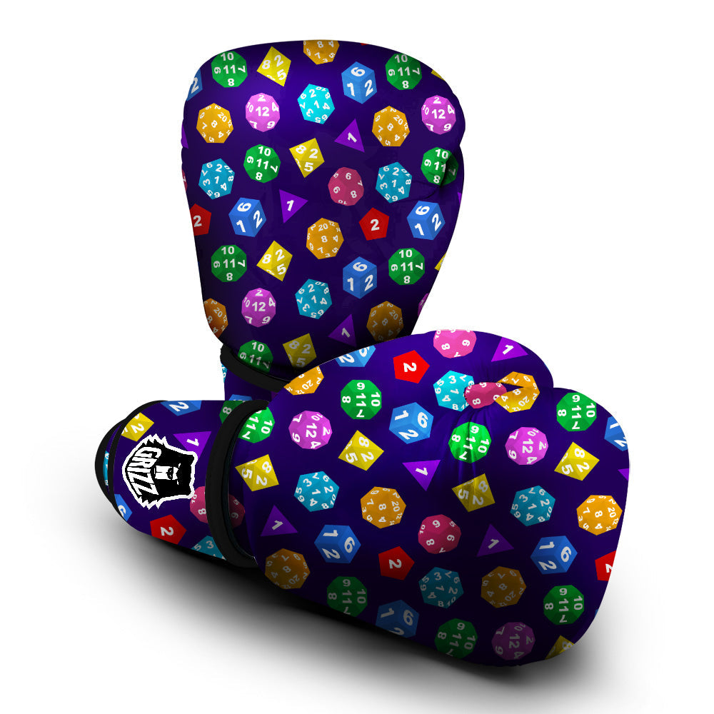 Polyhedron Dice Colorful Print Pattern Boxing Gloves-grizzshop
