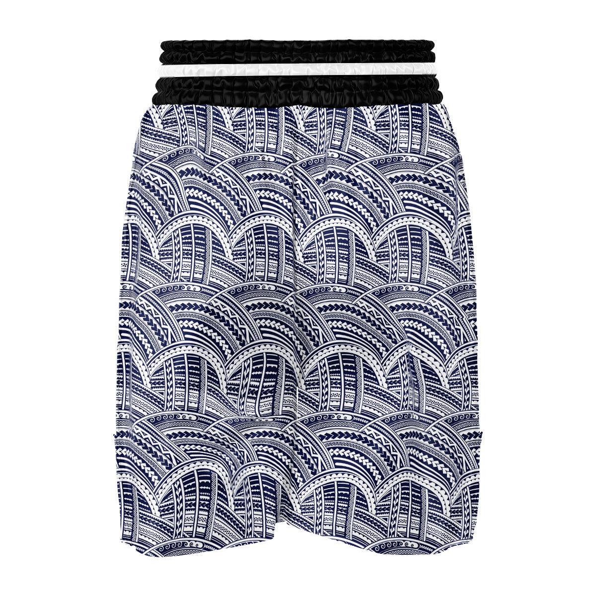 Polynesian Tattoo Blue Maori Print Boxing Shorts-grizzshop