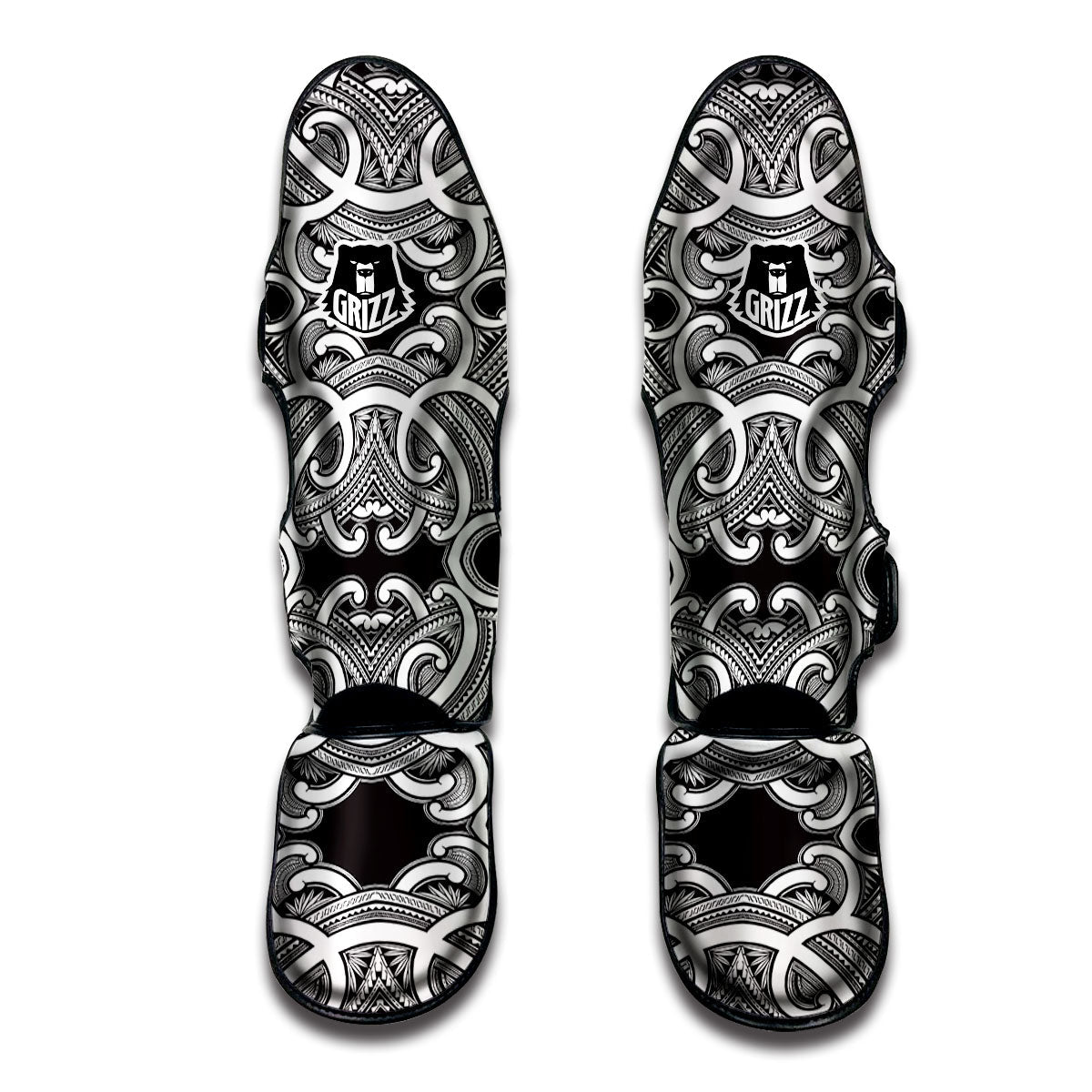 Kaleidoscope White Print Muay Thai Shin Guards