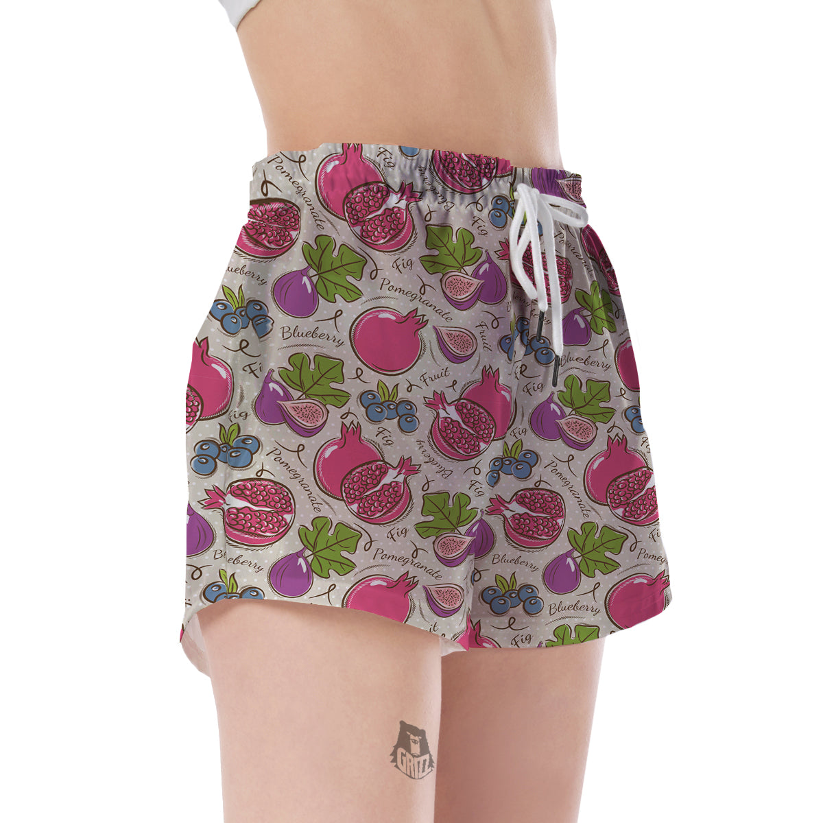 Pomegranate Fruit Pattern Print Women's Shorts-grizzshop