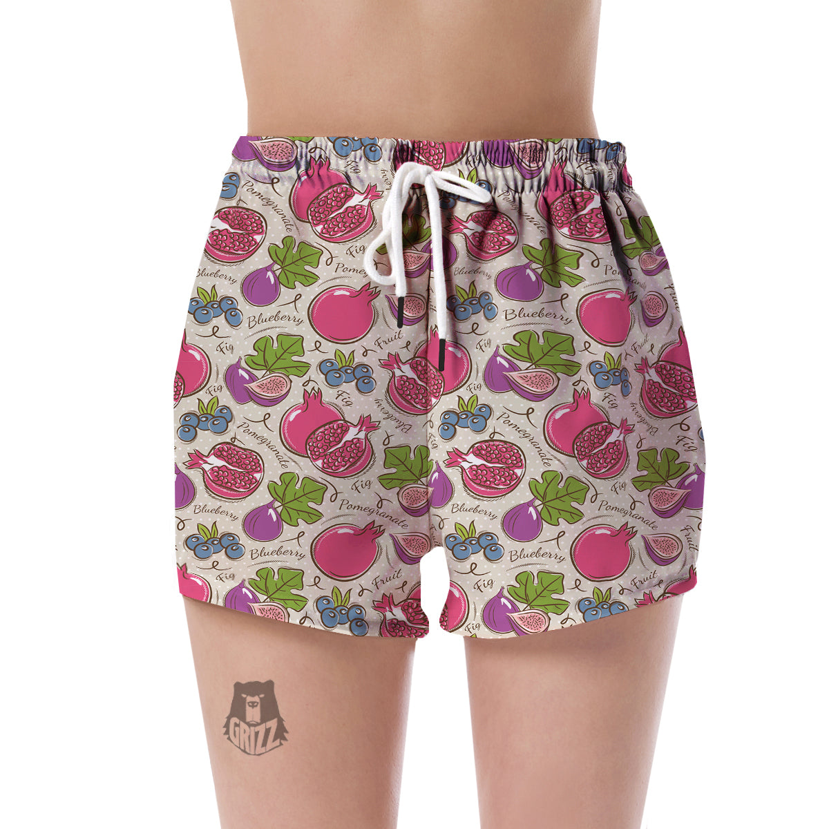 Pomegranate Fruit Pattern Print Women's Shorts-grizzshop