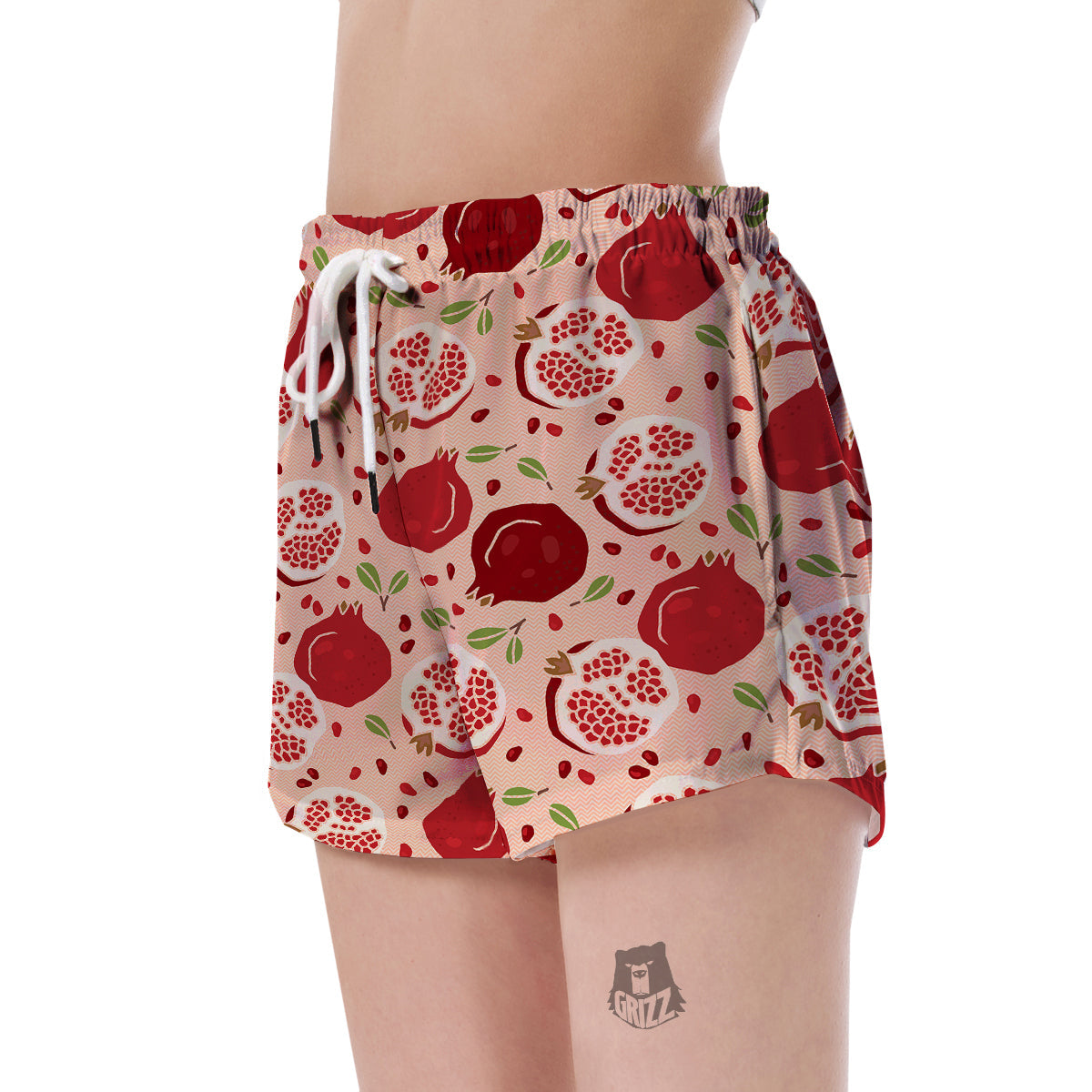 Pomegranate Pattern Print Women's Shorts-grizzshop