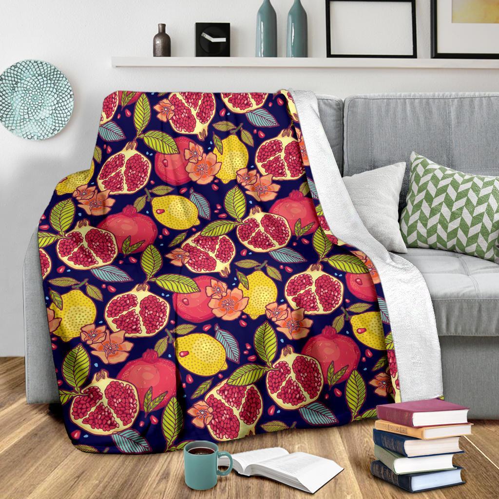 Pomegranate Print Pattern Blanket-grizzshop