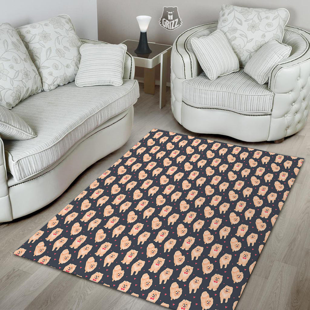 Pomeranian Cute Print Pattern Floor Mat-grizzshop