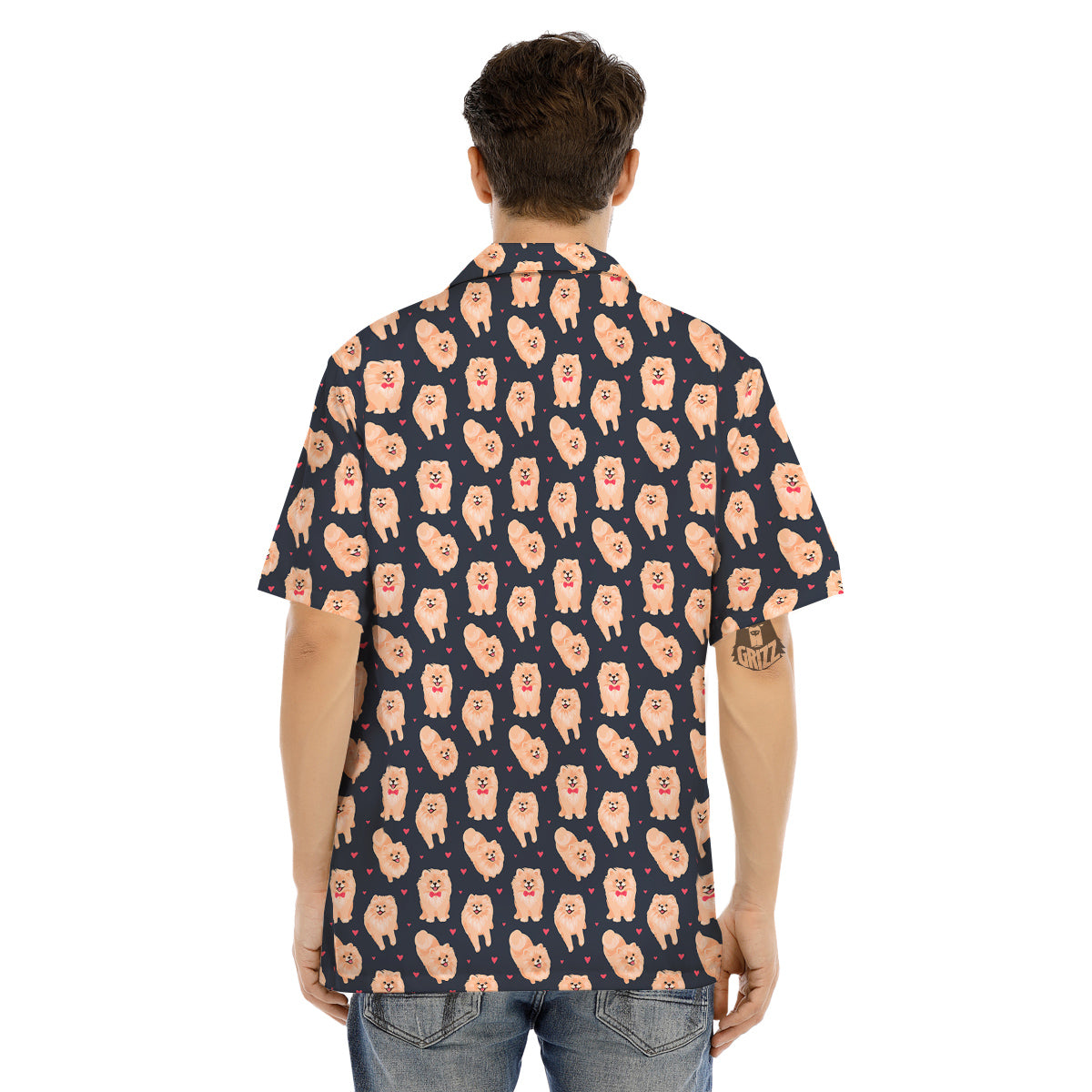 Pomeranian Cute Print Pattern Men's Hawaiian Shirt-grizzshop