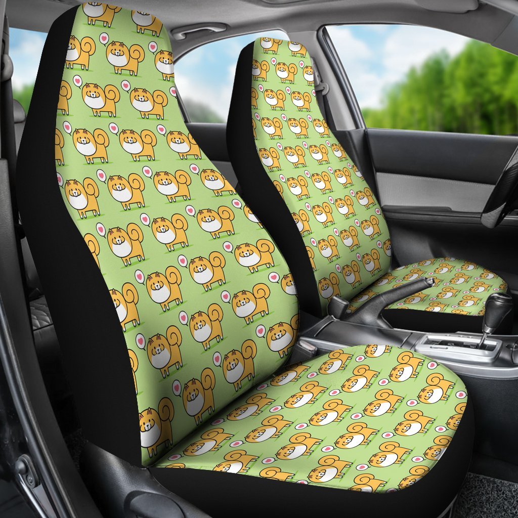 Pomeranian Dog Pattern Print Universal Fit Car Seat Cover-grizzshop