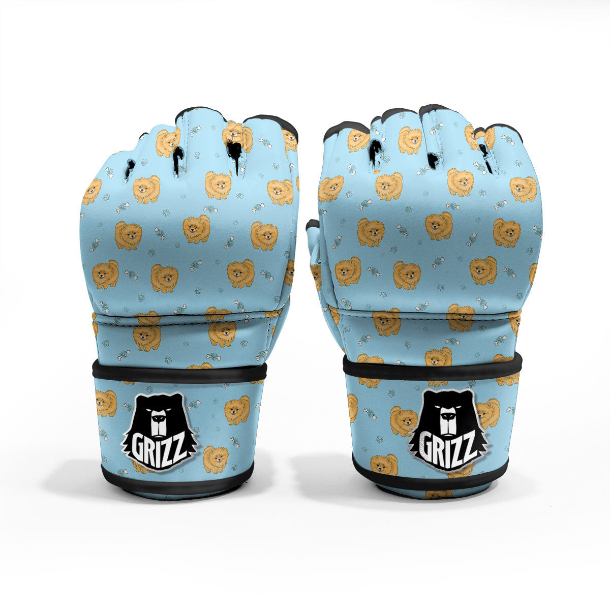 Pomeranian Little Print Pattern MMA Gloves-grizzshop